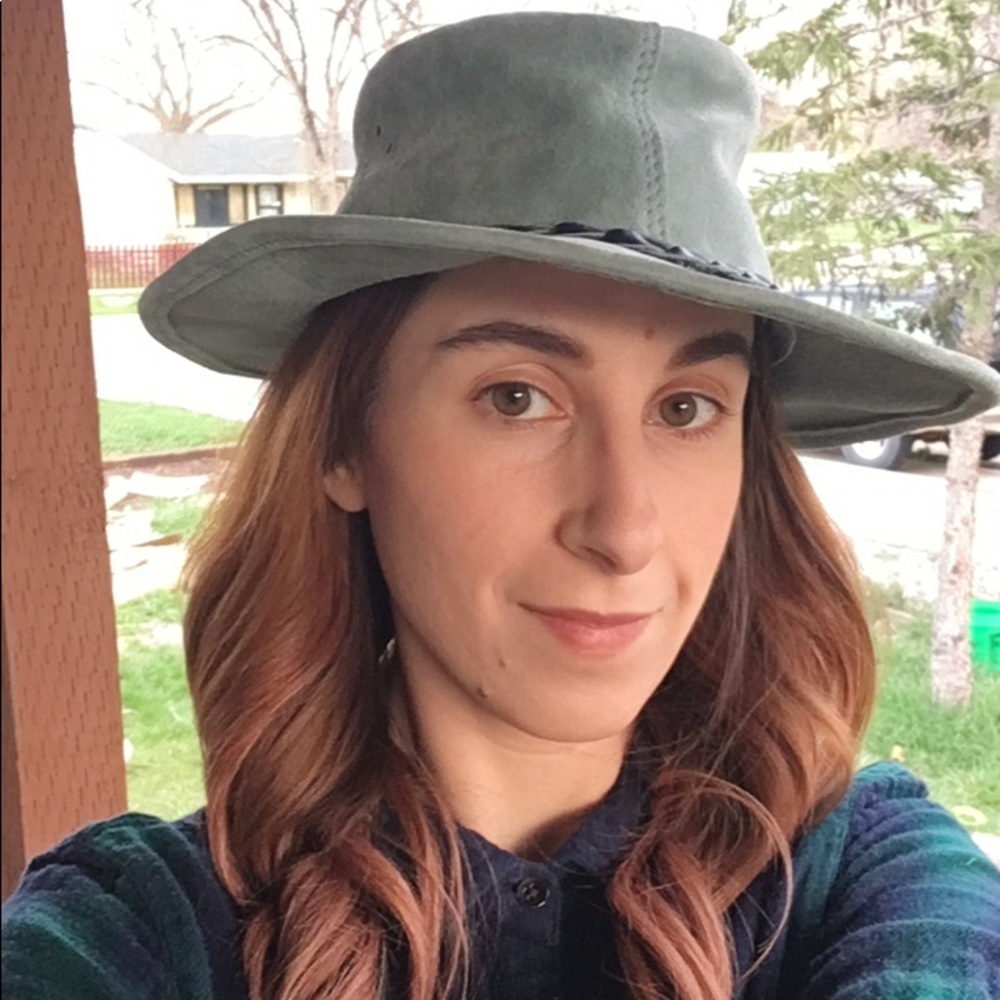 Australian walkabout leather hat stormy blue M